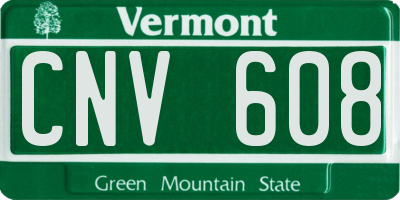 VT license plate CNV608