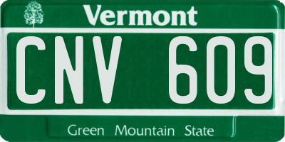 VT license plate CNV609