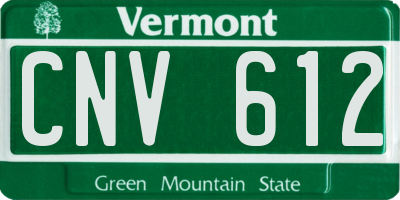 VT license plate CNV612
