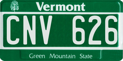 VT license plate CNV626
