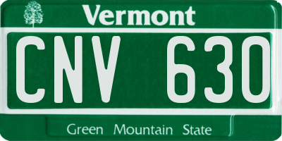 VT license plate CNV630