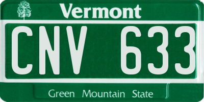 VT license plate CNV633