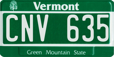 VT license plate CNV635