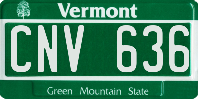 VT license plate CNV636