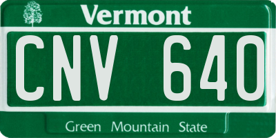 VT license plate CNV640