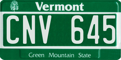 VT license plate CNV645