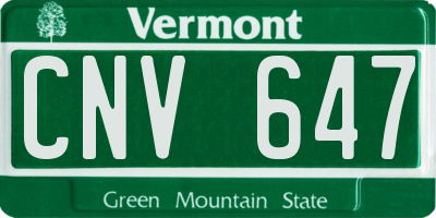 VT license plate CNV647