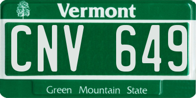 VT license plate CNV649