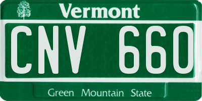 VT license plate CNV660