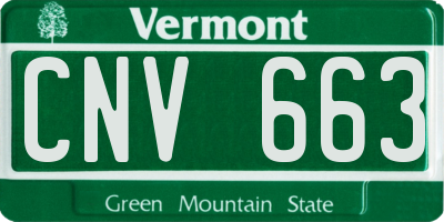 VT license plate CNV663