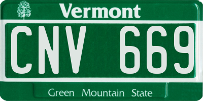 VT license plate CNV669