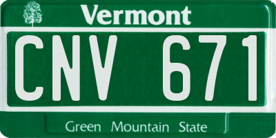VT license plate CNV671