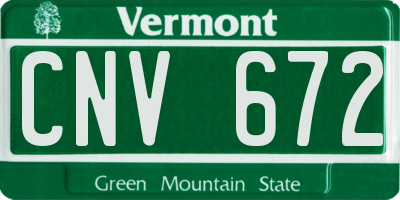 VT license plate CNV672