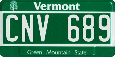 VT license plate CNV689