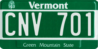 VT license plate CNV701
