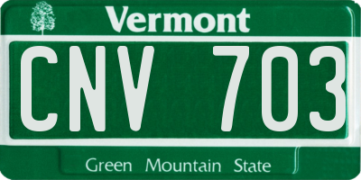 VT license plate CNV703