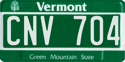 VT license plate CNV704
