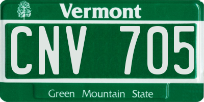 VT license plate CNV705