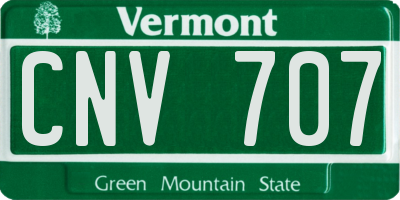 VT license plate CNV707