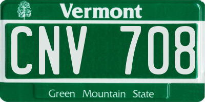 VT license plate CNV708
