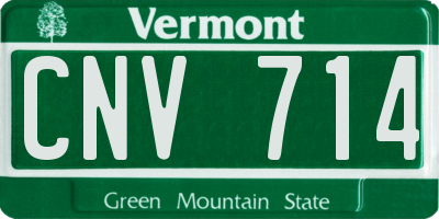 VT license plate CNV714