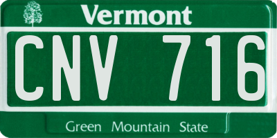 VT license plate CNV716