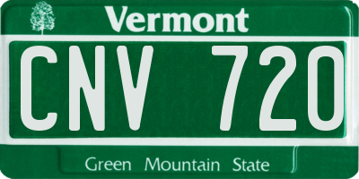 VT license plate CNV720