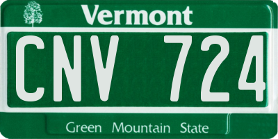 VT license plate CNV724