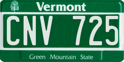 VT license plate CNV725