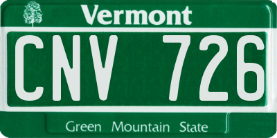 VT license plate CNV726