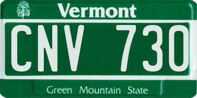 VT license plate CNV730