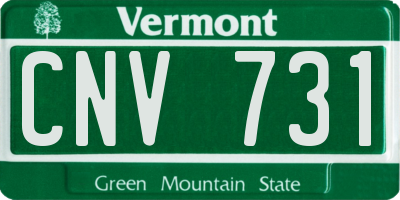 VT license plate CNV731