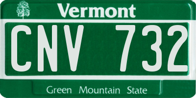 VT license plate CNV732