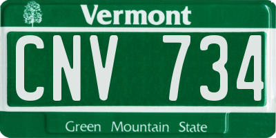 VT license plate CNV734