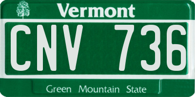 VT license plate CNV736