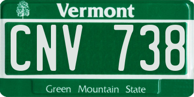 VT license plate CNV738