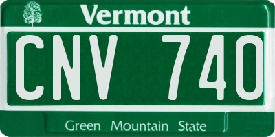 VT license plate CNV740
