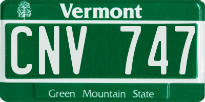 VT license plate CNV747