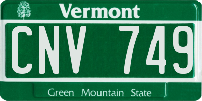 VT license plate CNV749