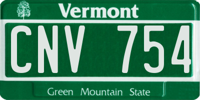 VT license plate CNV754