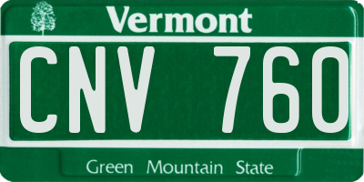 VT license plate CNV760