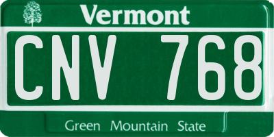VT license plate CNV768