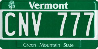 VT license plate CNV777