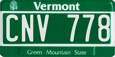 VT license plate CNV778