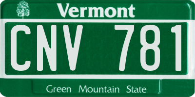 VT license plate CNV781