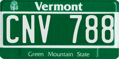 VT license plate CNV788