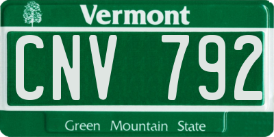 VT license plate CNV792