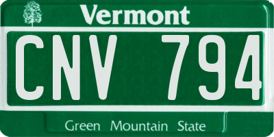VT license plate CNV794