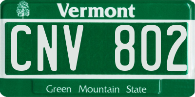 VT license plate CNV802