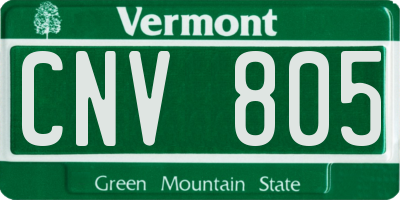 VT license plate CNV805